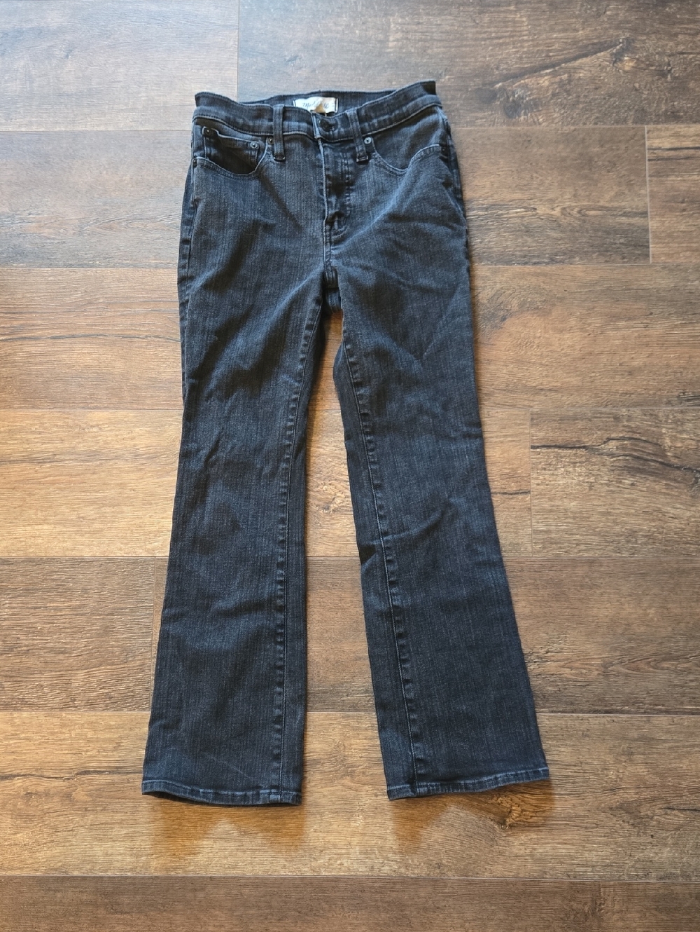Madewell Black Mid-rise Kickout Jeans